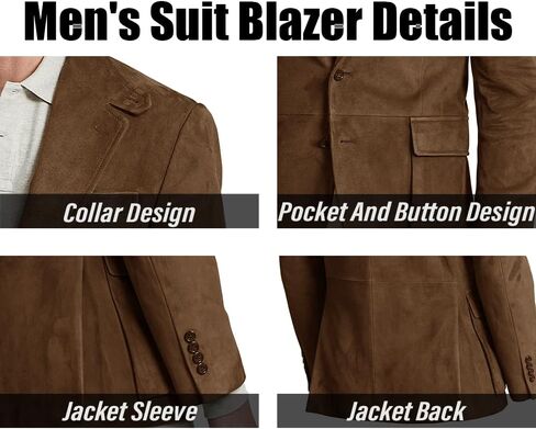 Suit for Men Suede Winter Jacket Slim Fit Single Breasted New in Suits & Blazers Mens Sport Coats Jacket in Kuwait