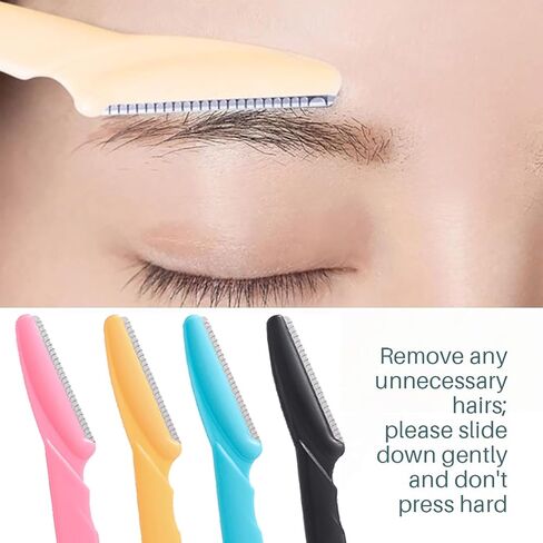 18Pcs Eyebrow Razor Multipurpose Exfoliating Dermaplaning Tool Trimming and Shaving Grooming Eyebrow Face Razor and Eyebrow Shaper for Women 3 Colors in Saudi Arabia