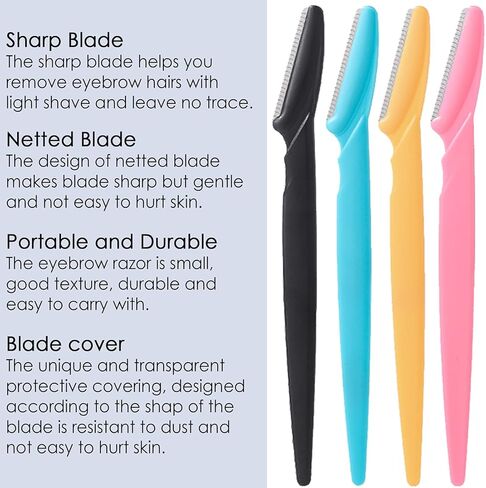18Pcs Eyebrow Razor Multipurpose Exfoliating Dermaplaning Tool Trimming and Shaving Grooming Eyebrow Face Razor and Eyebrow Shaper for Women 3 Colors in Saudi Arabia