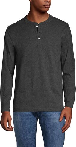 Lands' End Men's Super-T Long Sleeve Henley Shirt in Saudi Arabia