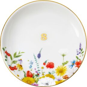 Crisky Flower Jewelry Tray Ring Dish & Gift Box, Ceramic Trinket Dish for Rings Earrings Necklaces Keys, Bridal Shower Engagement Birthday Gift for Women, Friends 4.57" (Gold Foil A in Kuwait