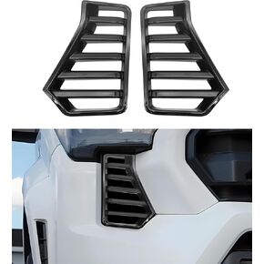 Front Bumper Headlight Side Vent Cover Trim Compatible with 4th Gen Toyota Tacoma 2024 2025, Mesh Grille Grid Inserts Air Intake Vent Grille Decorative Frame Exterior Accessories (Glossy Black)