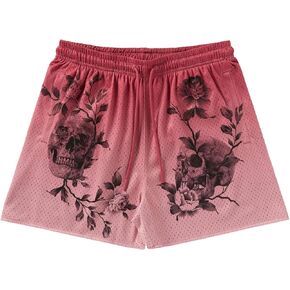 BOOMLEMON Mens Mesh Graphic Shorts Cool Casual Designer Streetwear Shorts Summer Athletic Running Basketball Short Pants