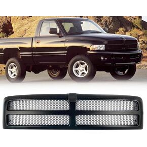 Black Honeycomb Mesh Insert Bumper Grille For 1994-2001 Dodge Ram 1500 1994-2002 Ram 2500 3500 Pickup Truck