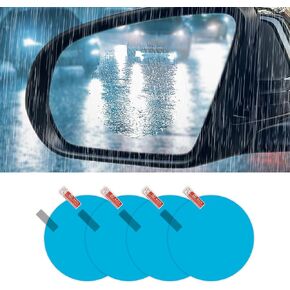 4PCS Car Mirror Anti Rain Protective Film, Anti Glare & Anti Fog Rainproof & Waterproof HD Nano Coating Hydrophobic Sticker for Side Window & Rear View Mirror (5.31×3.74 Inch)