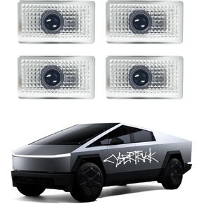 Puddle Lights for Tesla Cybertruck 2023+ Custom Logo Projection Lights, 4-Door Plug-and-Play Installation (4-Pack)