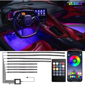 LED Strip Light Fit for Corvette C8 2020-2025 Engine Bay Side Cove Welcome Footwell RGB LED Strip Lights Interior Car Lights Strip