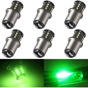 EverBright 1157 BAY15D Led Brake Light 1034 2057 2357 7528 RV Camper SUV MPV Car Parking Side Marker Rear Tail light Reverse Lamp 18SMD 2016Chips DC-12V,Green,Pack of 6