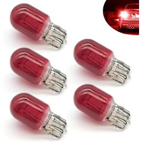 5 PCS Automotive T20 Dual Wire Plug and Play Bulbs, 12V 21/5W Brake Light Bulbs, Automotive Lighting Replacement Accessories, Universal for Cars, Trucks, SUVs (Red)
