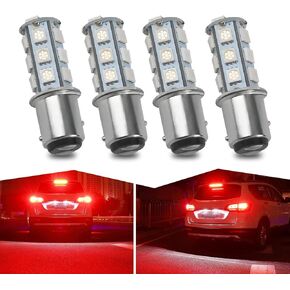 4 PCS Car 1157 LED Brake Light, 5050 18SMD Double Contact Fast Response Always-on Flash Reversing Light, 360-degree Surround Light Lighting Accessories, Suitable for Cars Motorcycles (Red)