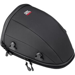 KEMIMOTO Motorcycle Tail Bag 12.5L Waterproof Expandable Saddle Bag - Multifunctional Storage for Motorbike Rear Seat, Tank & Outdoor Sports Motorbike Accessories, Black with Detachable Shoulder Strap