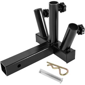 Flagpole Hitch Mount 3 Flag Pole Holder Universal Flagpole Truck Trailer Flag Pole Mount Holder Heavy Duty with Anti-Wobble Screws 2 inches Receiver Hitch for Car Trailer Flag Pole