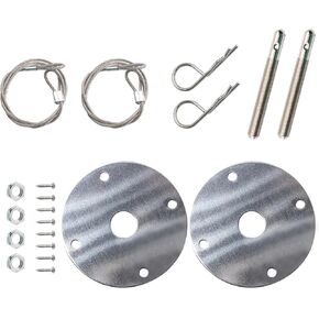 2 PCS Car Car Hood Lock ، 2.49 بوصة مقطع قفل دبوس غطاء محرك السيارة ، وسلك سلك الفولاذ المقاوم للصدأ غطاء محرك السيارة ، مناسبة لمعظم السيارات (الفضة)
