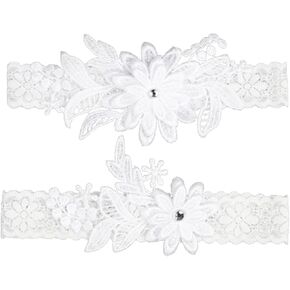 Elegant 2-Piece Wedding Garter Set -Stretchable Elastic Thigh Garter for Special Occasions & Wedding Anniversary (Perfect Fit for Thigh Circumference 15.75-23.62 Inches)