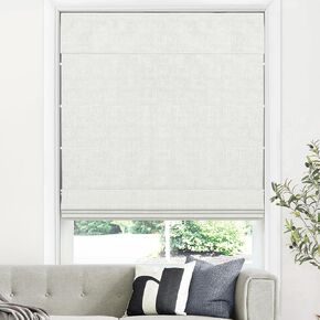 LazBlinds Cordless Roman Shades for Windows, Blackout Room Darkening Thermal Insulated Window Blinds, Lightweight Fabric Blinds for Indoor Windows, 37" W x 60" H, Off White