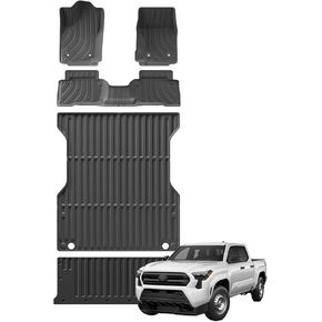 SMABEE Tailgate Mat for 2024 2025 Toyota Tacoma, TPE All Weather Tailgate Cover Liner for Tacoma Accessories Inteior Black
