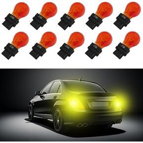 3156 Bulb, White Turn Signal Bulb Tail Light Bulb Brake Light Bulb Side Marker Bulb, 12V 21/5W Waterproof Automobile Lighting Replacement Accessories for Most Cars, Trucks and Vans (10 PCS)