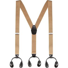 Suspenders for Men, 1.4" Wide Y-Back Elastic Adjustable Mens Suspenders with Button Ends, Comfort for Men