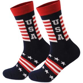 xywlwoer American Flag Socks for Men Women, 4th of July Middle Socks Stars and Stripes Patriotic USA Freedom Day Gifts