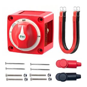 Battery Disconnect Switch Waterproof 12V 48V Battery Shut Off Switch ON/Off 300A Heavy Duty, Ignition Protected Power Kill Switch for Boat Marine Car RV Truck