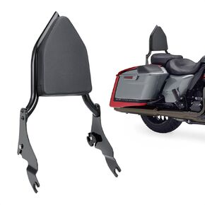 Detachable Sissy Bar Passenger Backrest Rear Pad Compatible with Harley Touring Street Glide Road Glide Electra Glide Road King 2010-2024(Black)