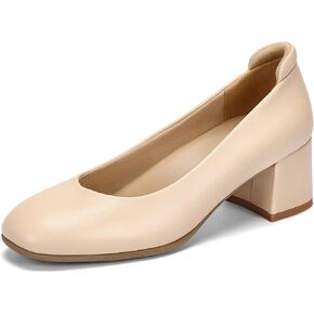 Arch Support Heels for Women Comfortable Pumps Closed Round Toe Dress Shoes 2.2-Inch Low Heels Office Work Flight Attendant Shoes