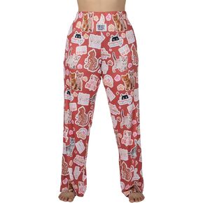 BRIEF INSANITY Kitty Cat Lounge Pajama Pants - Silky Soft, Breathable, Stretchy, with Pockets & Drawstring Waistband