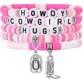 6 Pcs Western Cowgirl Bracelet Set - Cowboy Carter Merch Jewelry for Women，Outfit Accessories for Concerts Parties，Valentine's Day Christmas Gifts for Her