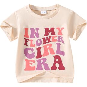Kids Girl in My Flower Girl Era Shirt Wedding Party Clothes Wedding Souvenir Gift