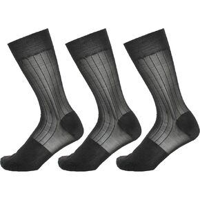 Mona's Choice 3-Pack Mens Sheer Nylon Dress Socks (Navy Striped) in Saudi Arabia