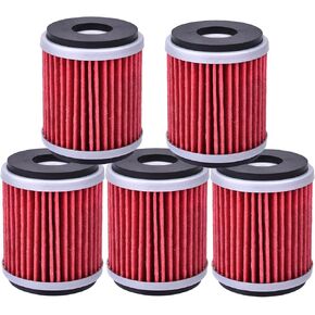 5 Packs HF140 Oil Filters Fit for Yamaha YFZ450R 2009-2024 YZ450F WR250F WR450F 2009-2025 XT250 YZ250F 2009-2023 WR250R 2009-2020 YZ250FX 2015-2023 YZ450FX 2015-2025