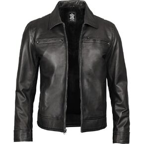 Decrum Leather Jacket Men - Real Lambskin Casual Leather Jackets for Men