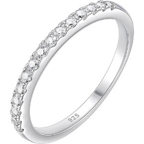 Newshe Jewellery Moissanite Eternity Rings for Women Wedding Bands 925 Sterling Silver Round Engagement Ring Size 5-10