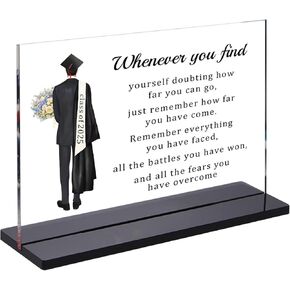 Inspirational Class of 2025 Graduation Gifts for Him,University College High School Graduates Desk Sign Decorations Gift,Senior 2025 Graduation Gifts for Boys Son Men