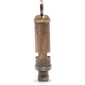 ACME Mini City 47 keychain whistle. Solid brass. Handcrafted in the UK. 104dBA high-pitched sound that carries up to a mile. Easy to blow (24ct Gold Plated)