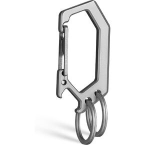 TISUR Titanium Carabiner Keychain Clip, Heavy Duty Key Ring Holder,Bottle Opener Car Key Chains for Men Women