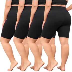 VALANDY Creamlush Plus Size Biker Shorts for Women - 8" High Waisted Ultra Soft Yoga Shorts(XL-5XL)