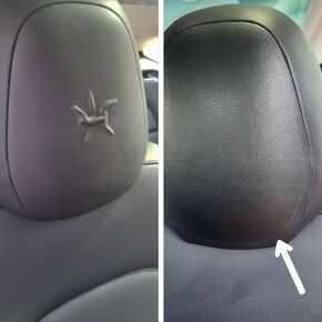 Tesla Headrest Protector - Leather Adhesive Cover for Model 3 & Model Y - Anti-Bubbling Head Support Solution - No Pillow Needed