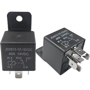 2PCS 4 Pin Car Relay, 12V 40A Multi-Purpose Automotive SPST Standard Relay Kit, Heavy Duty Replacement Accessory for Auto Switches, Starters (4 Pins)