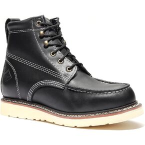 Bonanza Boots Frontier Plus 6" Work Boots for Men - Premium Leather Moc Toe, Non-safety Toe Boots with Light-weight, Slip & Oil Resistant High Abrasion Rubber Wedge Outsole in Kuwait