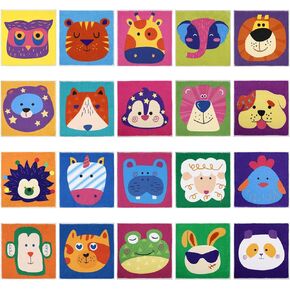 HiiARug Crazy Carpet Circle Seats,18x18Inch Classroom Sitting Dots,20pcs Carpet Spots Flexible Floor Cushions Seat for Kids Playroom Preschool, Daycare,Elementary