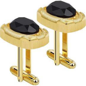 Gold Cufflinks for Men, TAIGRAMA Black Purple Green Red Crystal Cuff Links Mens as Wedding Business Birthday Gift for Groom Father Husband Boyfriend in Kuwait