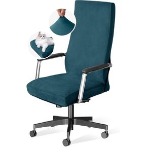 H.Versailtex Velvet Home Office Crater يغطي كرسي مكتب الكمبيوتر القابل للامتداد أغطية Mid - High Back Universal Executive Boss Gaming Gaming Cover Admovable Machine ، Black