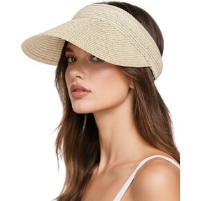 قبعات Sun Visor للنساء ، حماية الأشعة فوق البنفسجية قبعة Sun Hat ، قبعة شاطئ ذيل حصان قابلة للتعبئة للسفر الصيفي والأنشطة في الهواء الطلق