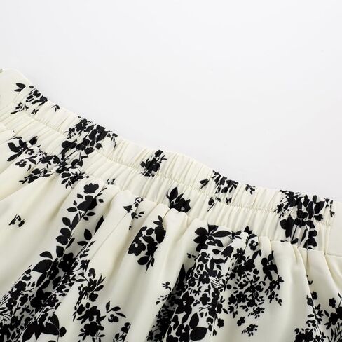 Belle Poque Women's High Waist Floral A-Line Midi Skirt - Flowy Summer Skirts with Pockets, Casual & Trendy in Saudi Arabia