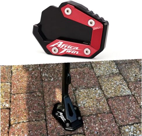 Motorcycle Kickstand Fit For Honda CRF1100L Africa Twin Standard Model 2021 2022 2023 | Honda CRF1100L Africa Twin Adventure Sports 2022 2023 FootSide Enlarge Africa Twin Accessories(red) in Kuwait