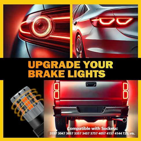 3157 LED Brake/Tail Light Bulbs Compatible For Chevy Colorado 2004-2012, 3057 Bulb, Red Light, Plug and Play, Pack of 2 in Saudi Arabia