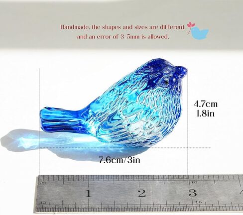 H&D HYALINE & DORA Blue Glass Bird Figurines Bird Gifts for Bird Lovers Women Crystal Glass Animal Figurine Collectible for Home Shelf Decor in Saudi Arabia