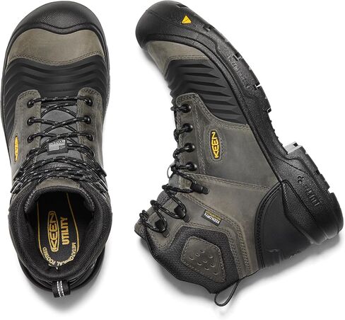 KEEN Utility Men's Portland 6" KBF Composite Toe Waterproof Work Boots Construction, Black/Black, 14 in Saudi Arabia