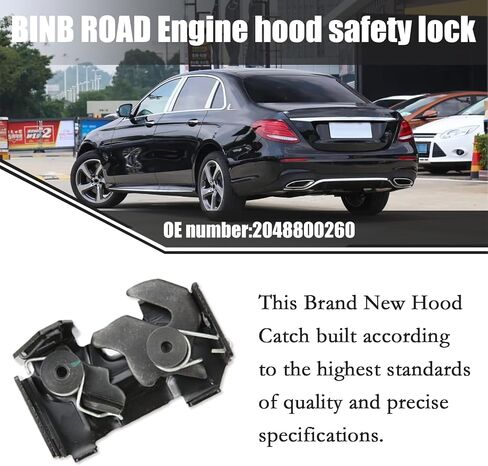 Hood Safety Catch Latch Lock 2048800260 متوافق مع Mercedes Benz AMG C300 E350 E400 GLK250 GLK350 | C43 C63 2015-2018،2pcs in Saudi Arabia